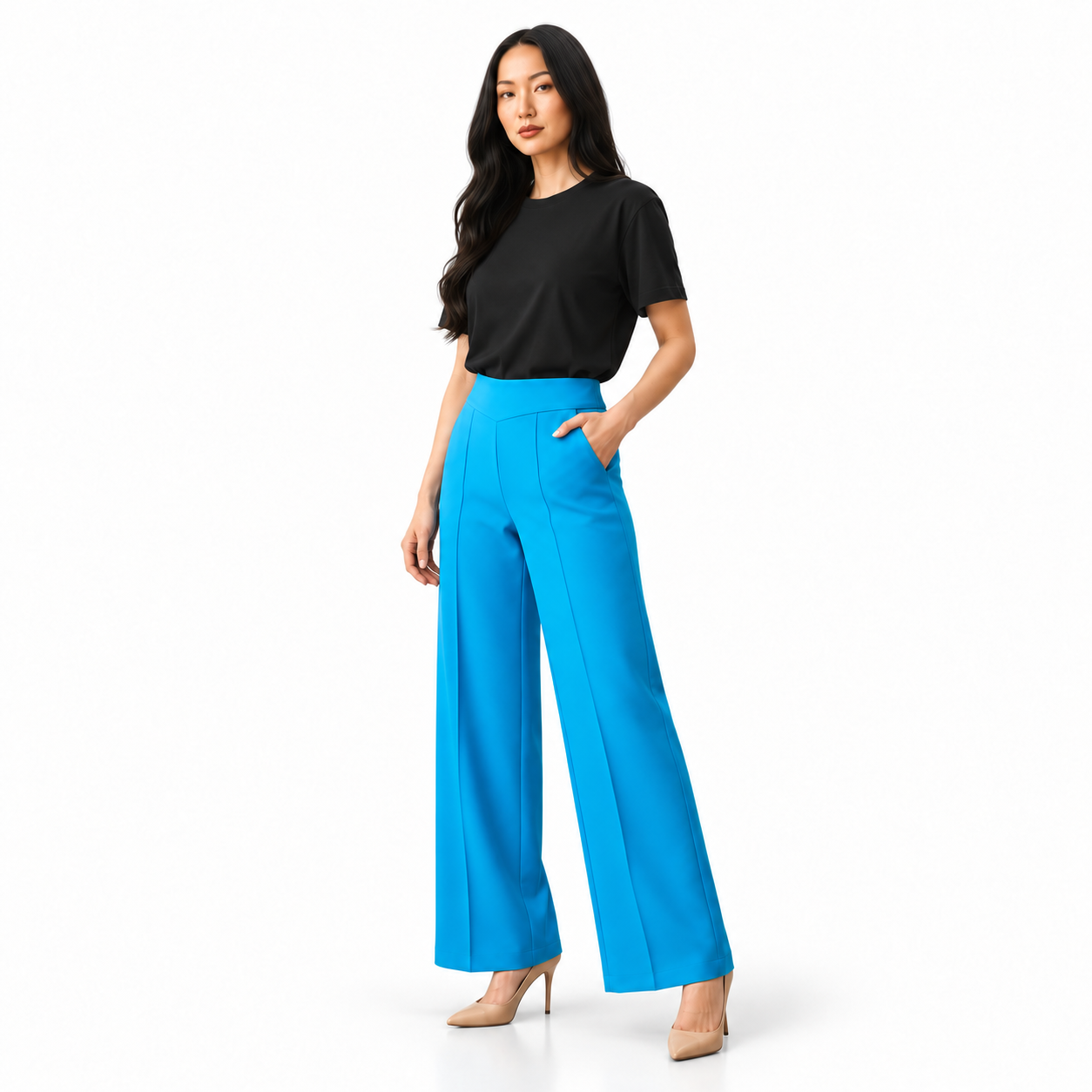 file_00000000264882468c2ea0d1b86cb637 Electra Wide-Leg French Terry Trousers with Stitched Crease & Side Pockets | Made to Measure